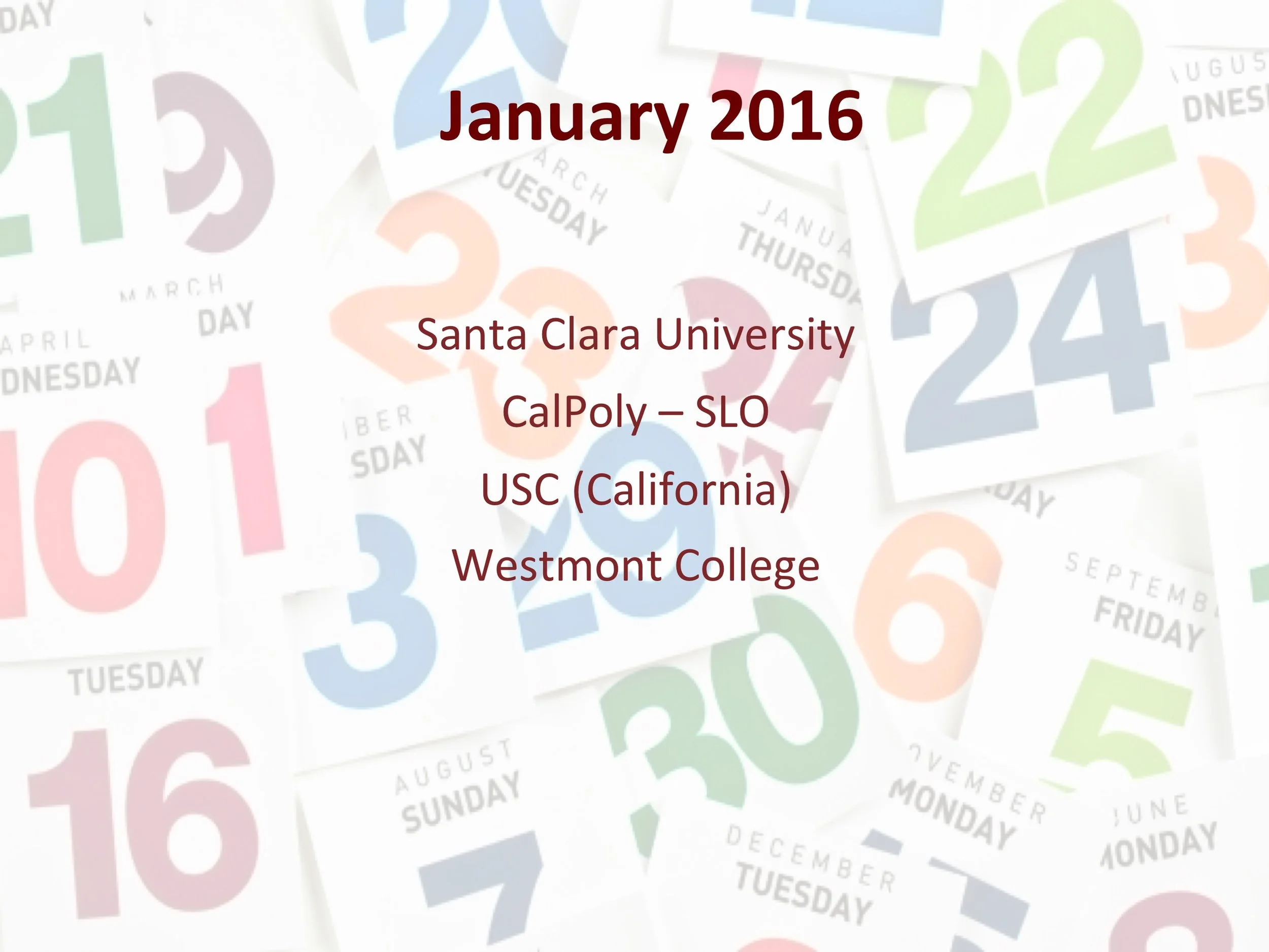 Road Trip January-February 2016