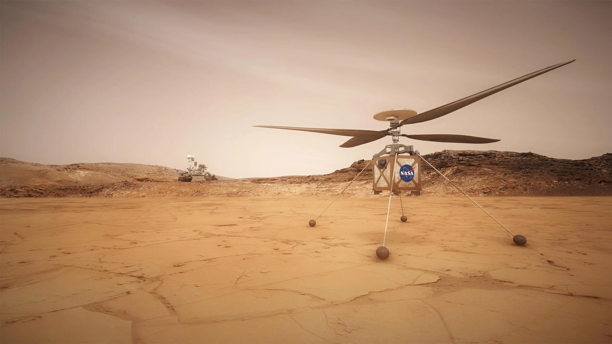 63: There is a Mars Helicopter, the first powered flying device being sent to another planet, in a lab in Pasadena. Flying it on Mars will be like flying a helicopter at 100,000 feet on Earth. 40,000 feet is the record for a helicopter flight on Earth. https://www.youtube.com/watch?v=GhsZUZmJvaM