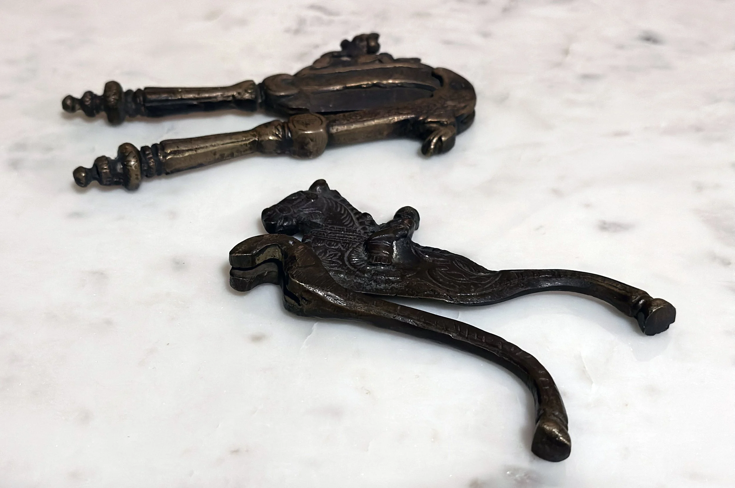 Antique bronze cigar cutters 1/2