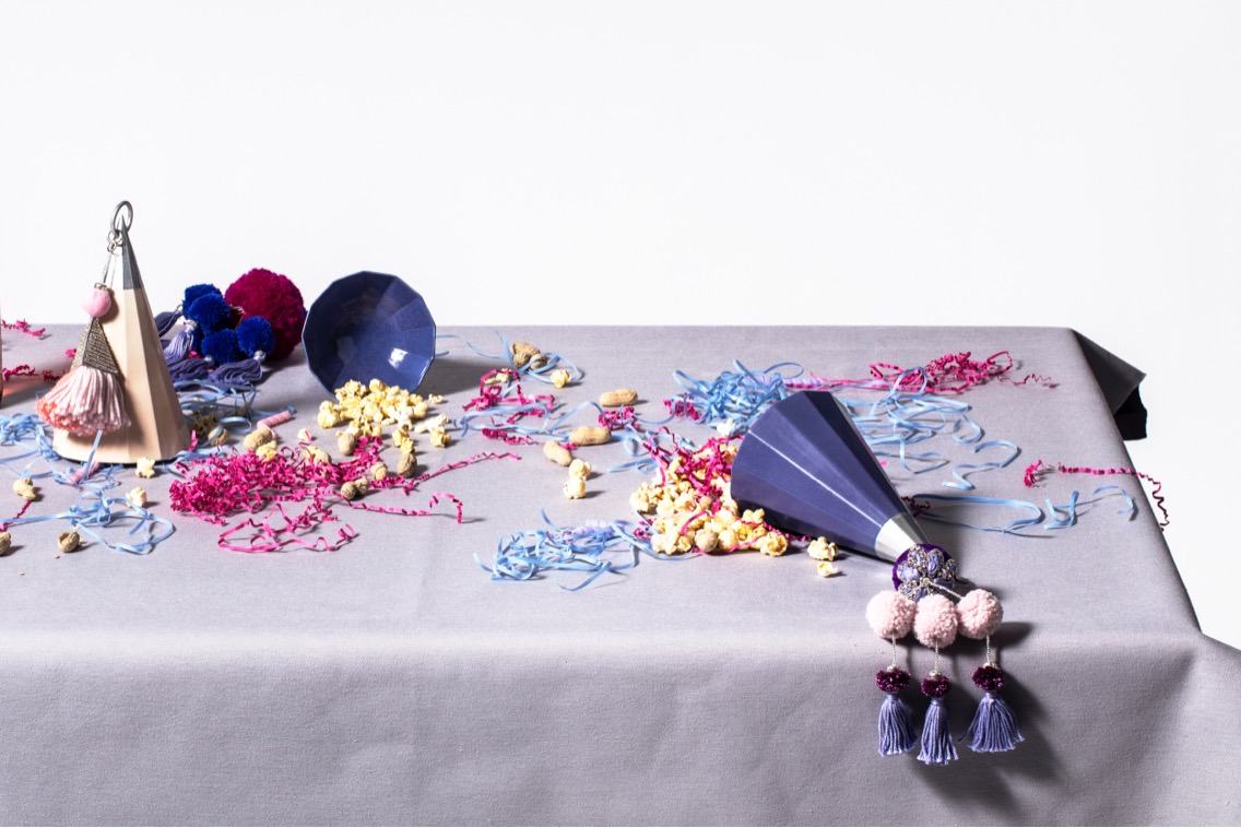 image of Particularly Persnickety Porcelain Party Pyramids with Pom Poms acquired by The Collection Bureau on 11th February 2018 (photo by Jonathan Allen)