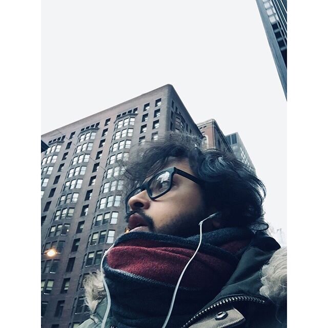 Me against the powerful Monadnock building.