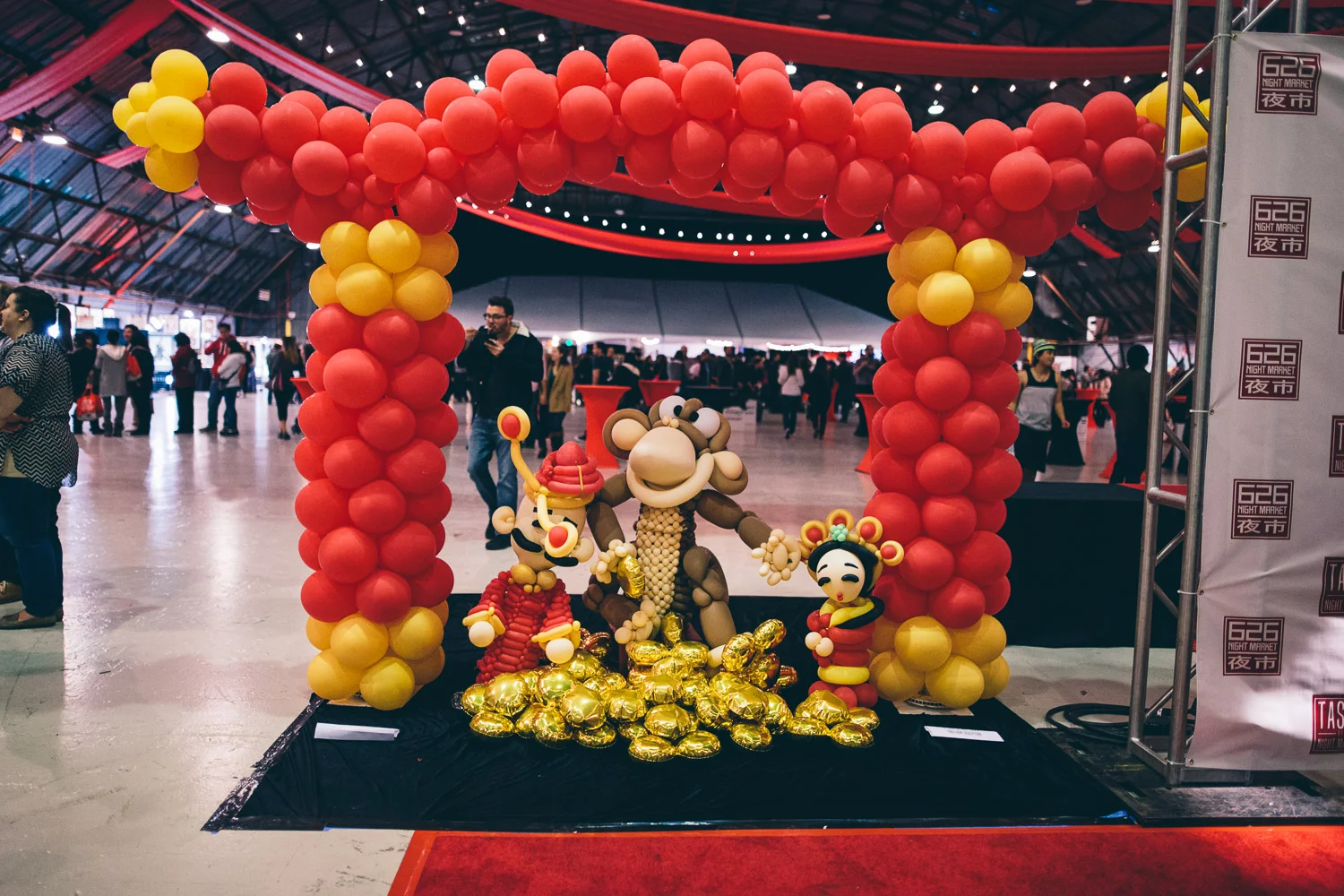 Festive decorations and a balloon monkey