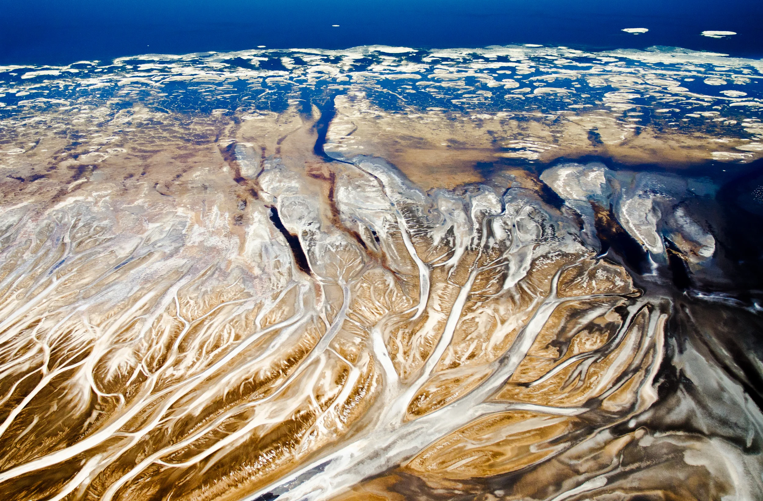 Lake Natron Delta into Water