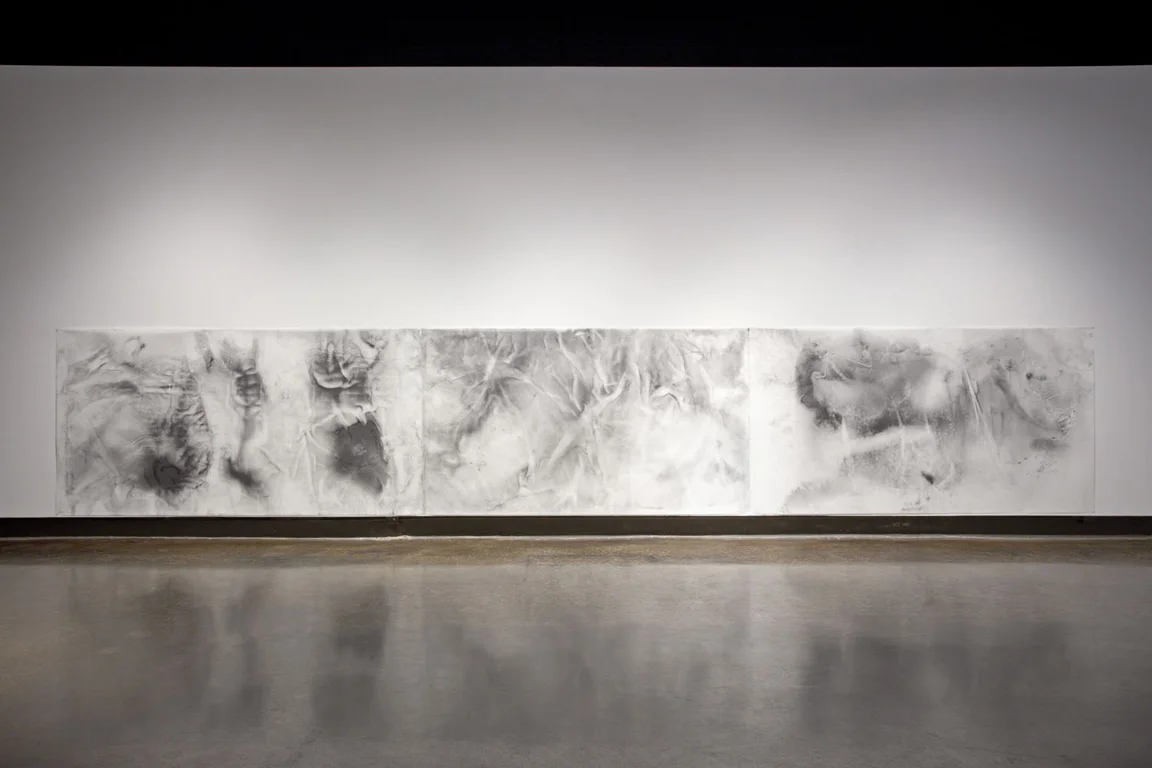 Sift (Installation detail). All drawings graphite, water and vinegar on mylar. Dimensions variable, 2015.
