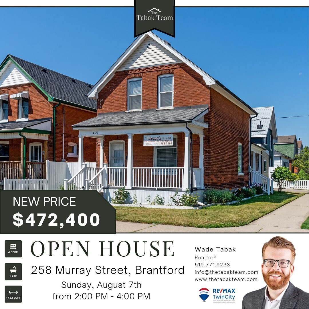 💥OPEN HOUSE SUNDAY, AUGUST 7 FROM 2PM-4PM💥

#LISTED - Welcome to 258 Murray Street, Brantford. This charming all brick two storey home has been lovingly maintained throughout the years. Listed for $472,400.

Featuring:

&nbsp;&nbsp;&nbsp;&nbsp;⁃&nb