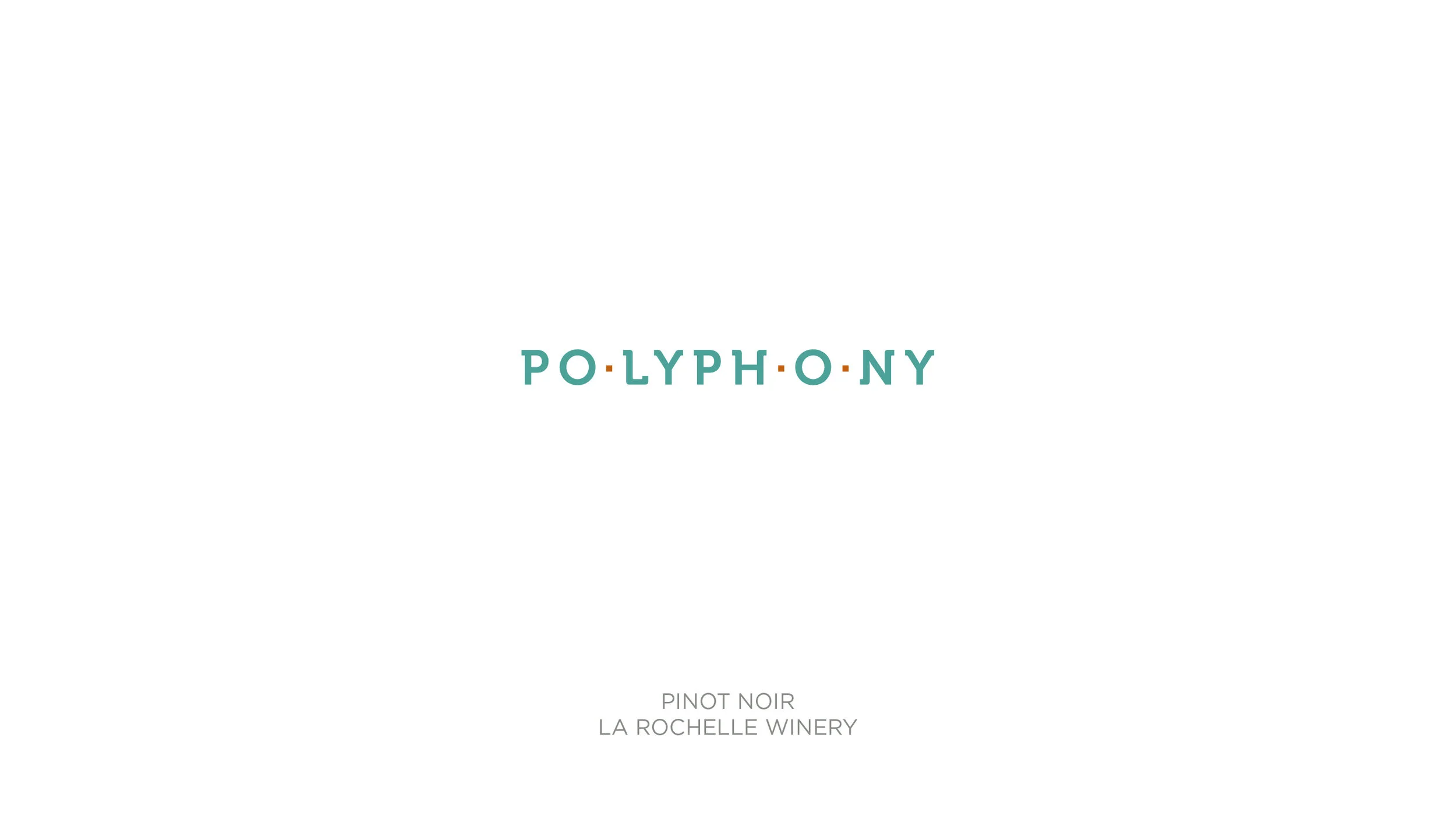 Logo design for a wine called Polyphony from La Rochelle Winery, featuring minimalist design 