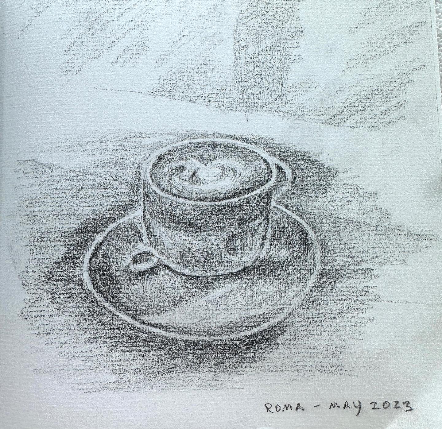 Doing some drawing while in Italy. There&rsquo;s nothing like a cappuccino in Italy!