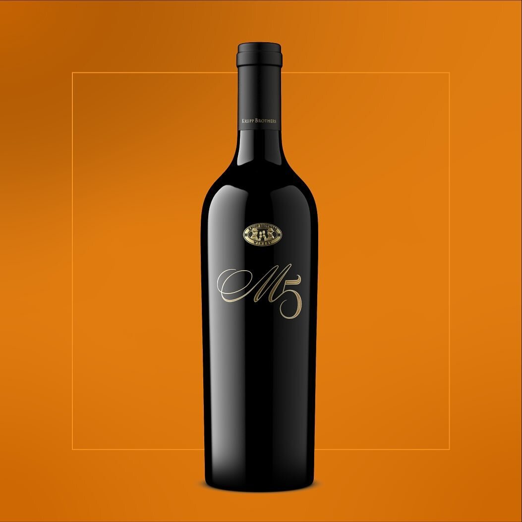 Krupp Brothers M5 label update. This bold Cabernet Sauvignon needed a bold package. Metal coin fabrication by @signet_branding etching by @berginspe