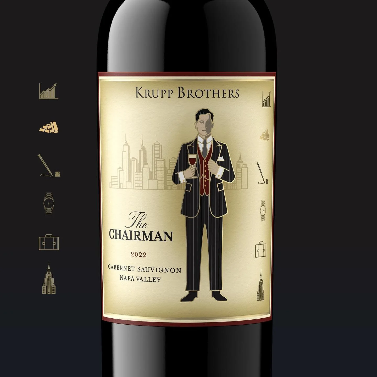 The Chairman - Napa Valley Cabernet Sauvignon by Krupp Brothers

#winelabeldesign #packagingdesign #amylinndesign #labeldesign #itsfromnapa