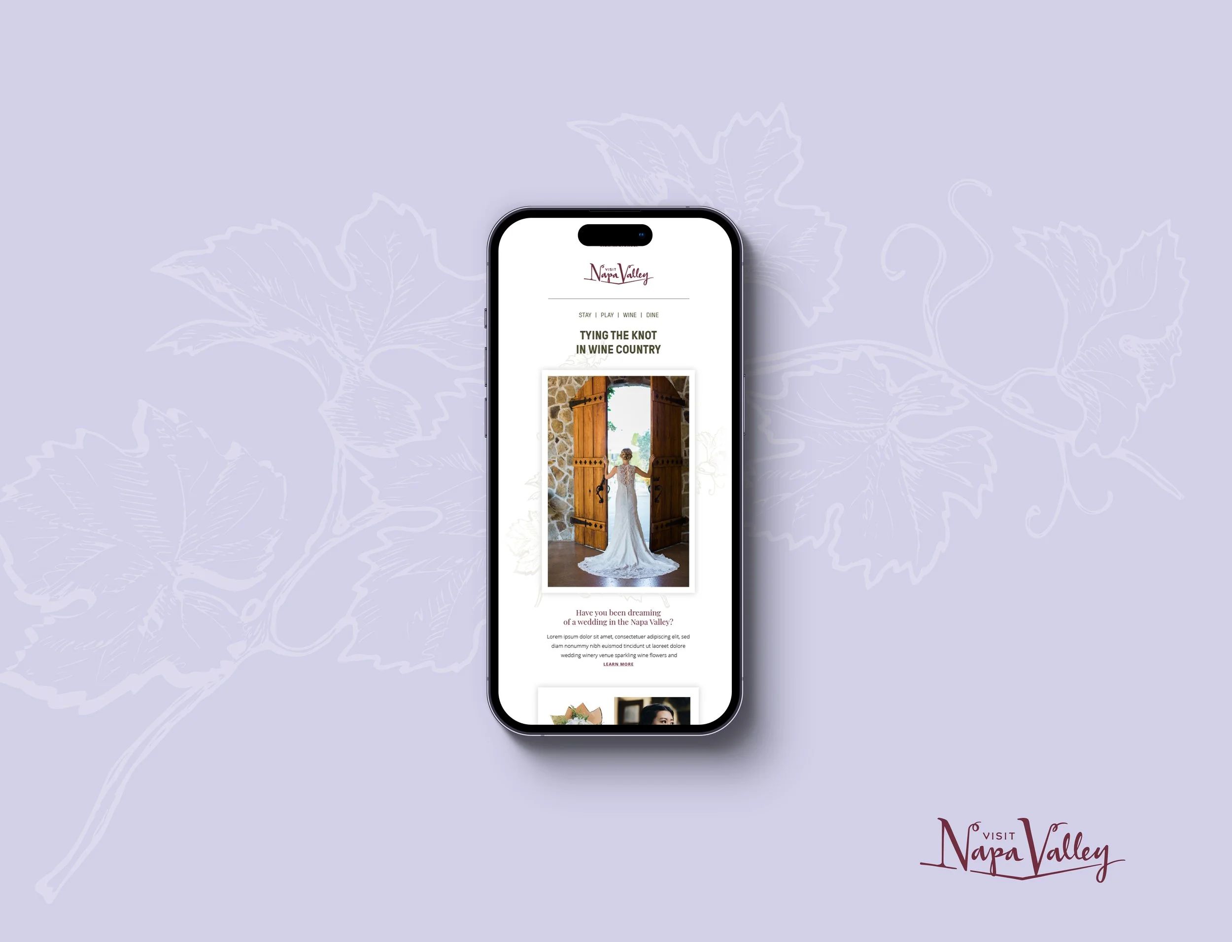 Email template design for Visit Napa Valley