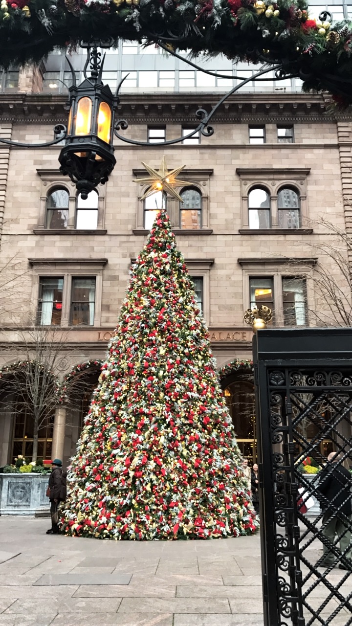 The Christmas tree at The Palace Hotel in NYC. 