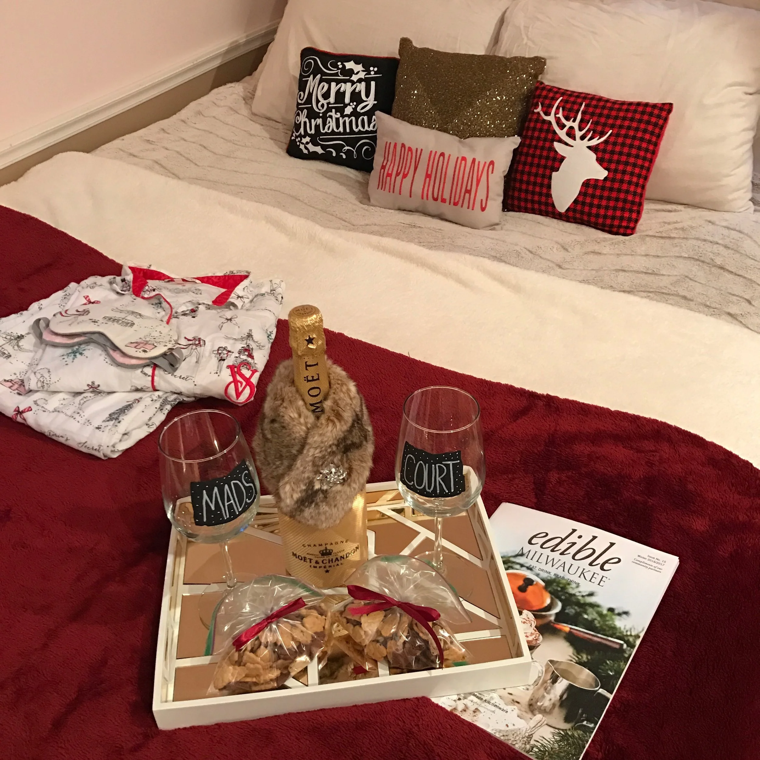 Courtney and I had a festive sleepover viewing party for the Victoria's Secret Fashion Show.