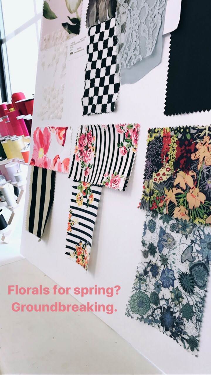 Sourcing fabrics and collecting swatches with a little Devil Wears Prada fun!