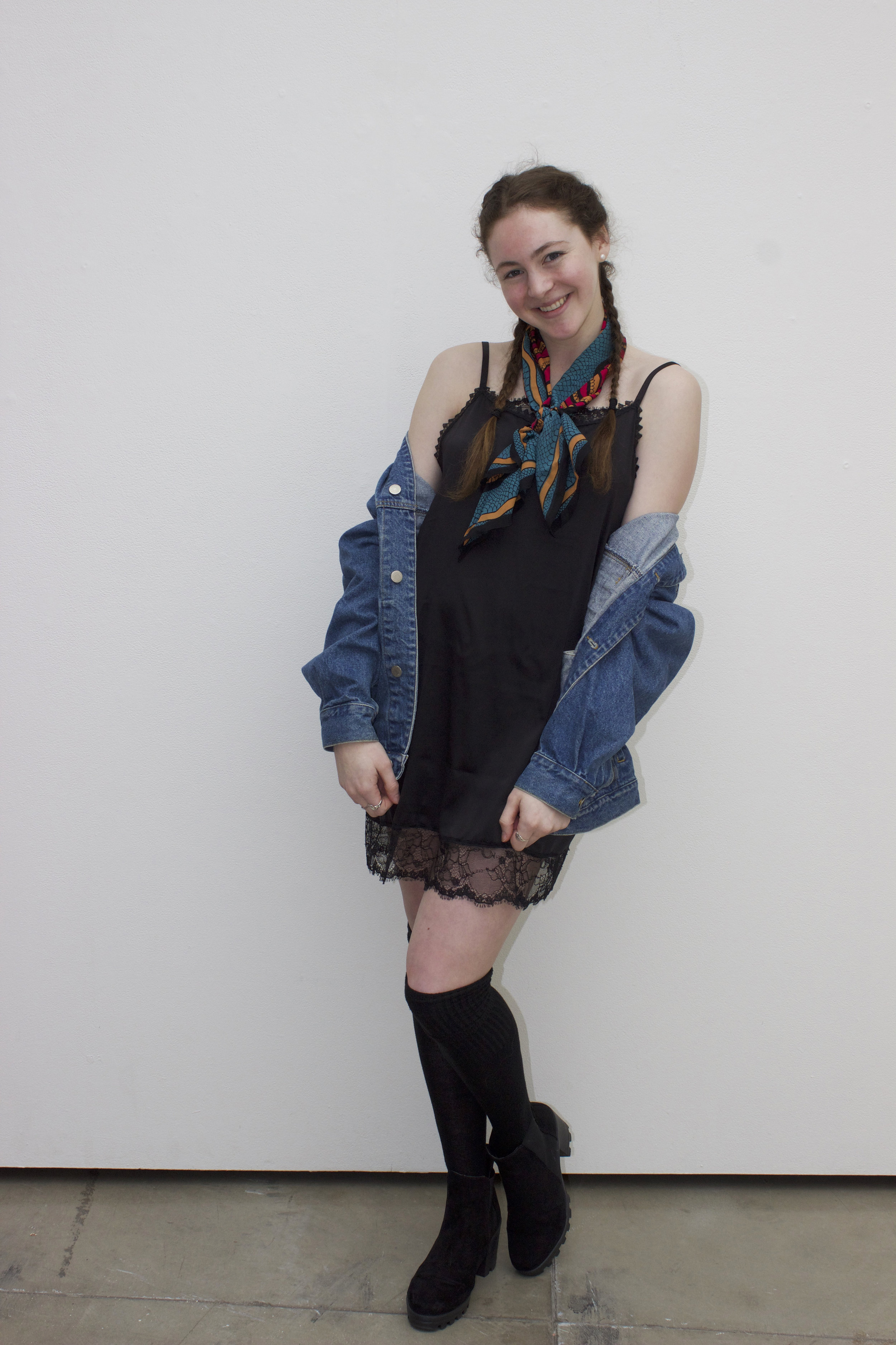 Reilly Koch wearing the Madalyn Joy "Reilly" slip dress photographed by Kelsey Daykin in Madison, WI. 2017. 
