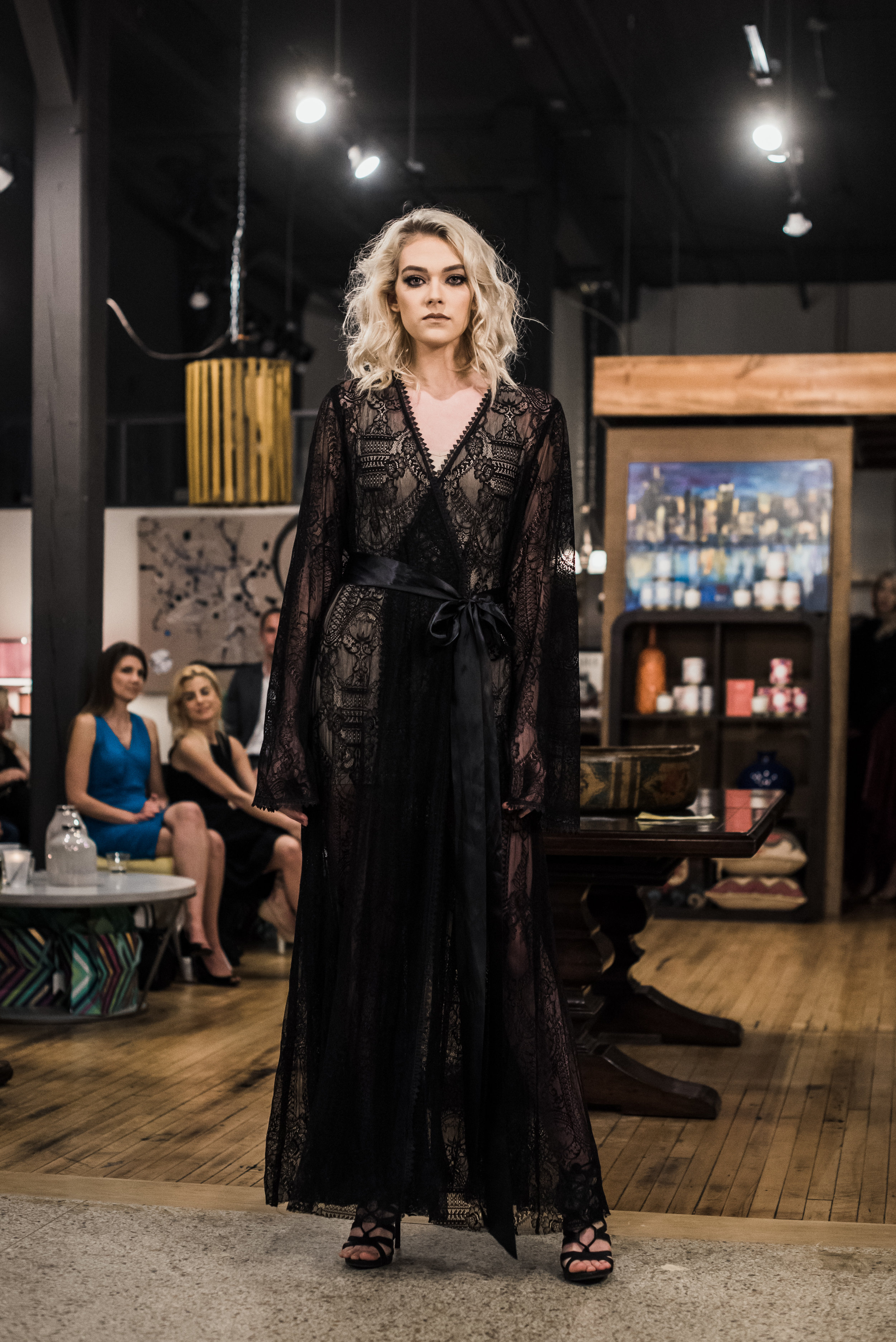 Nicole Petrie wearing the Valentina Lace Robe // PC: Roost Photography