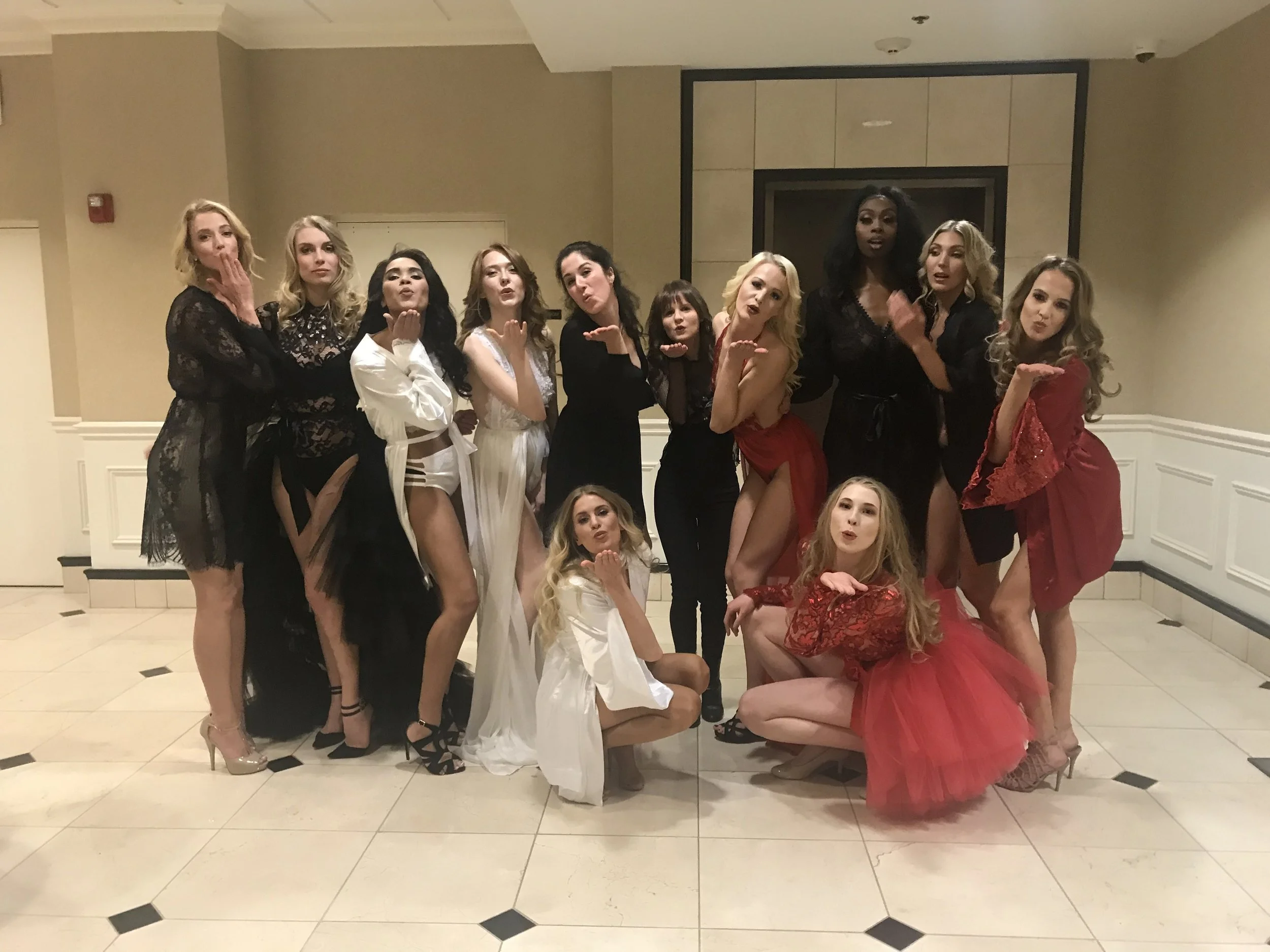 Blowing a kiss for the camera after the International Fashion Affair show in March. 