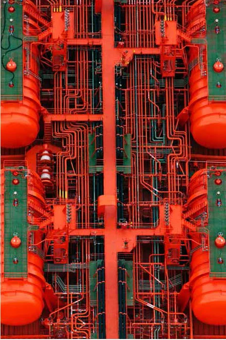 Gas Tanker Ship at Berth at Chemical Plant