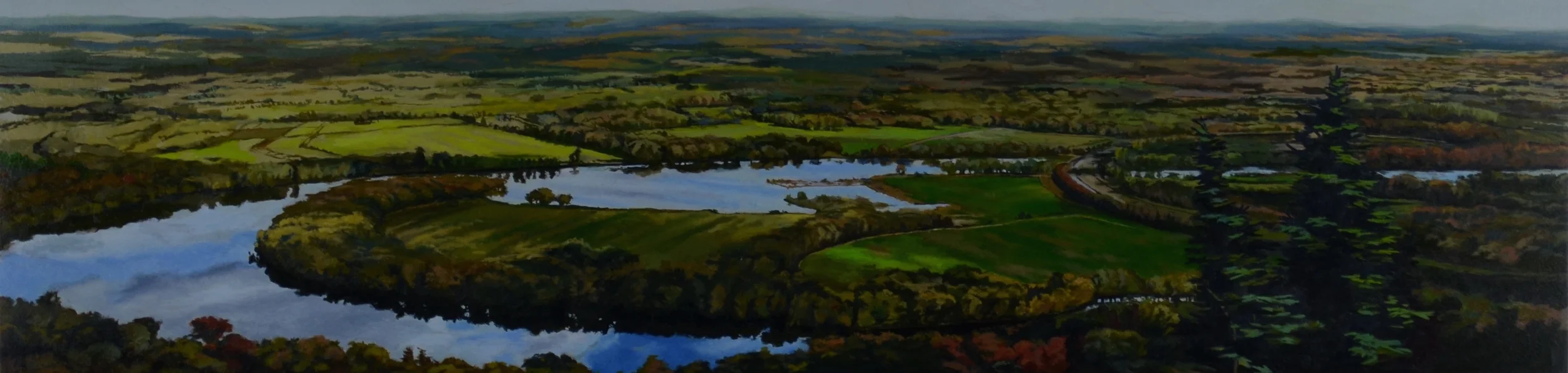  Oxbow, 2014,&nbsp;oil on panel: 7" x 28" 