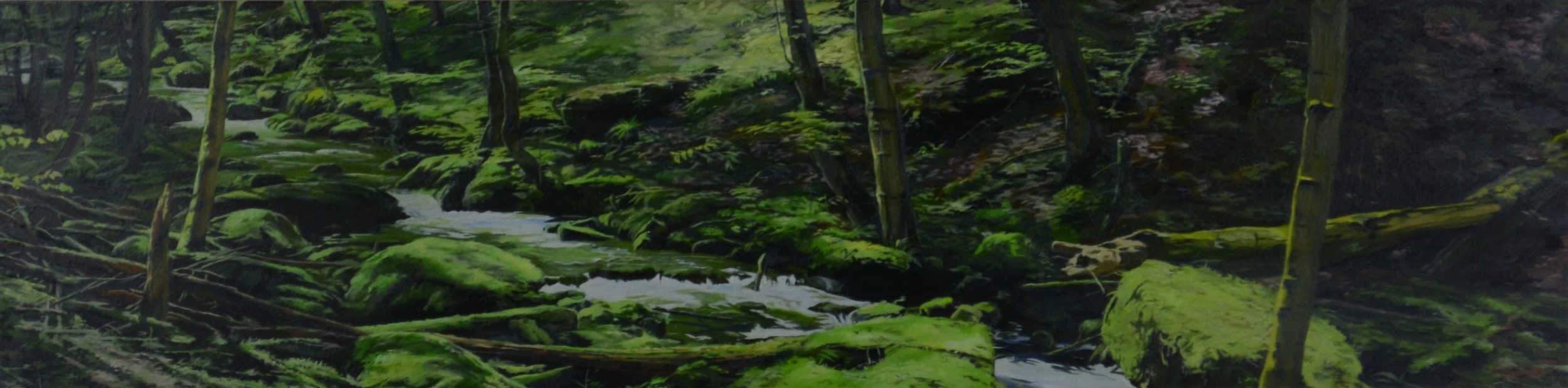  Cross, 2013,&nbsp;oil on panel: 2" x 8" 