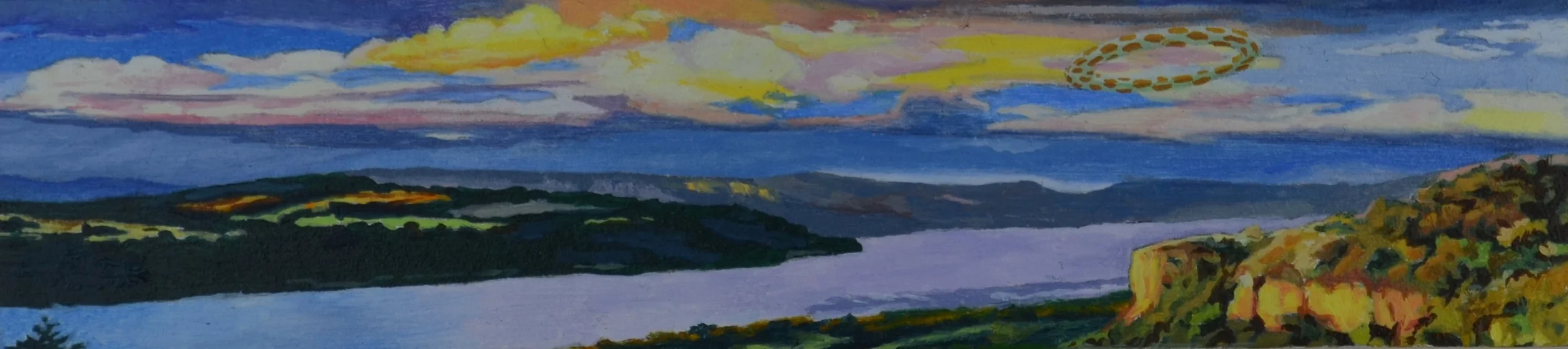  Connecticut River, 2010,&nbsp;oil on panel: 1 1/2" x 5 1/4" 
