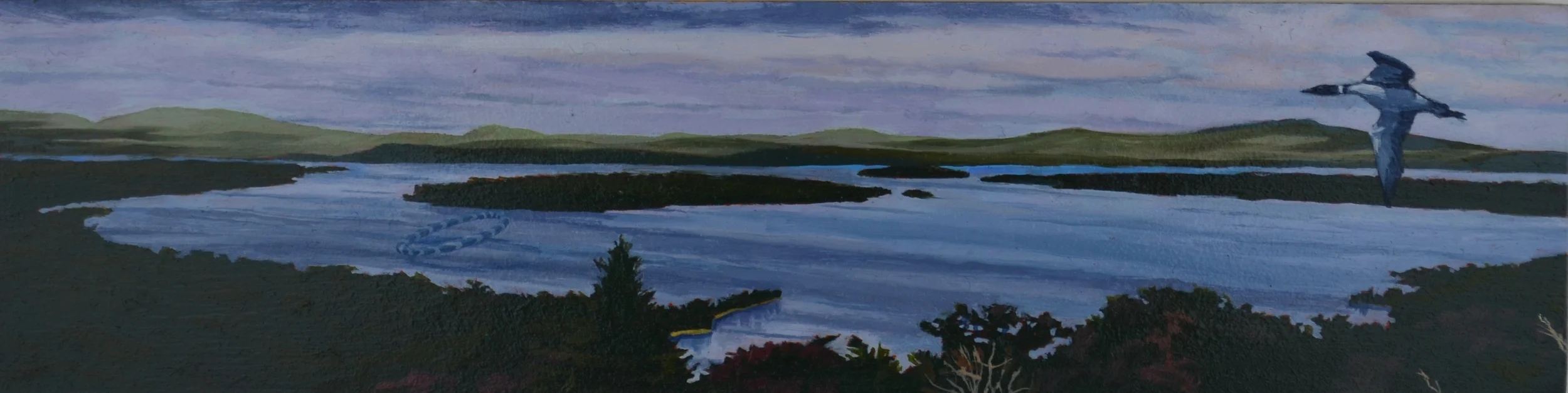  Rangeley Lake, 2012,&nbsp;oil on panel: 2" x 8" 