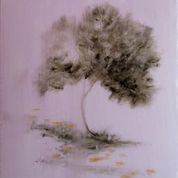 Tree Study, 2013, oil on mylar: 18" x 15 1/2"