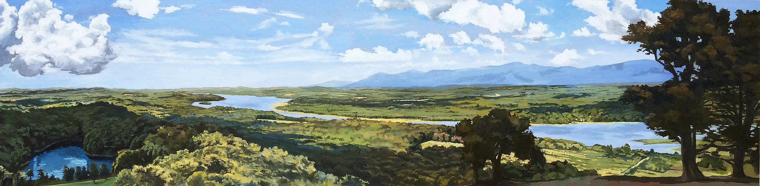 Flow, 2015, oil on panel: 7" x 28"