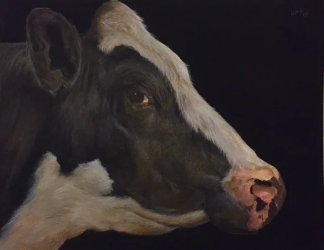 Holstein, Small, 2015, watercolor on paper: 6 1/4" x 8", sold