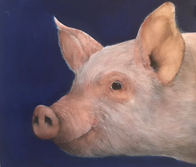 Pretty in Blue, 2016, watercolor on paper: 12 1/2" x 14"