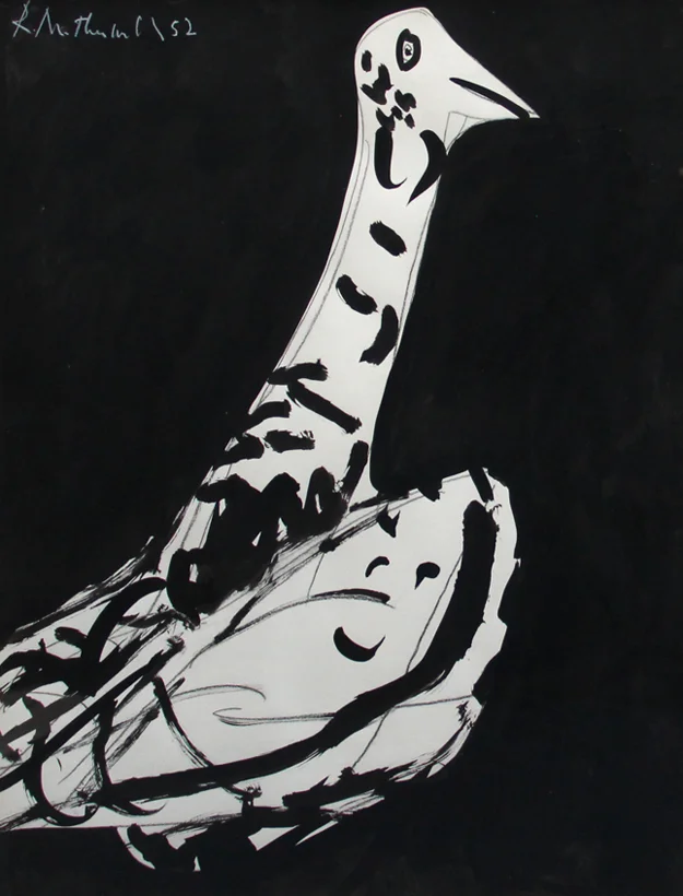 Robert Motherwell, Magpie , 1952, ink on paper: 27 1/2 x 21 1/2 inches