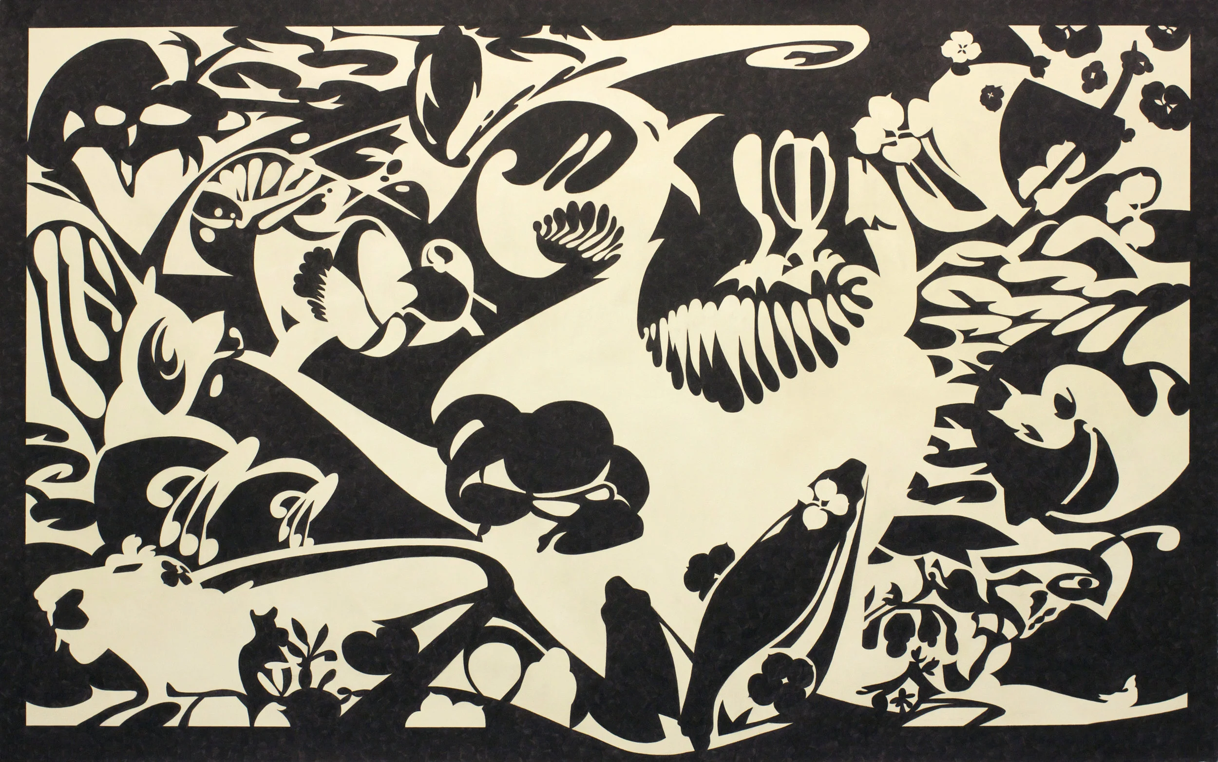 Mike Glier , Study #2,The Forests of Antarctica #216, 2016, acrylic oil on primed paper: 42 7/8 x 68 1/2 inches