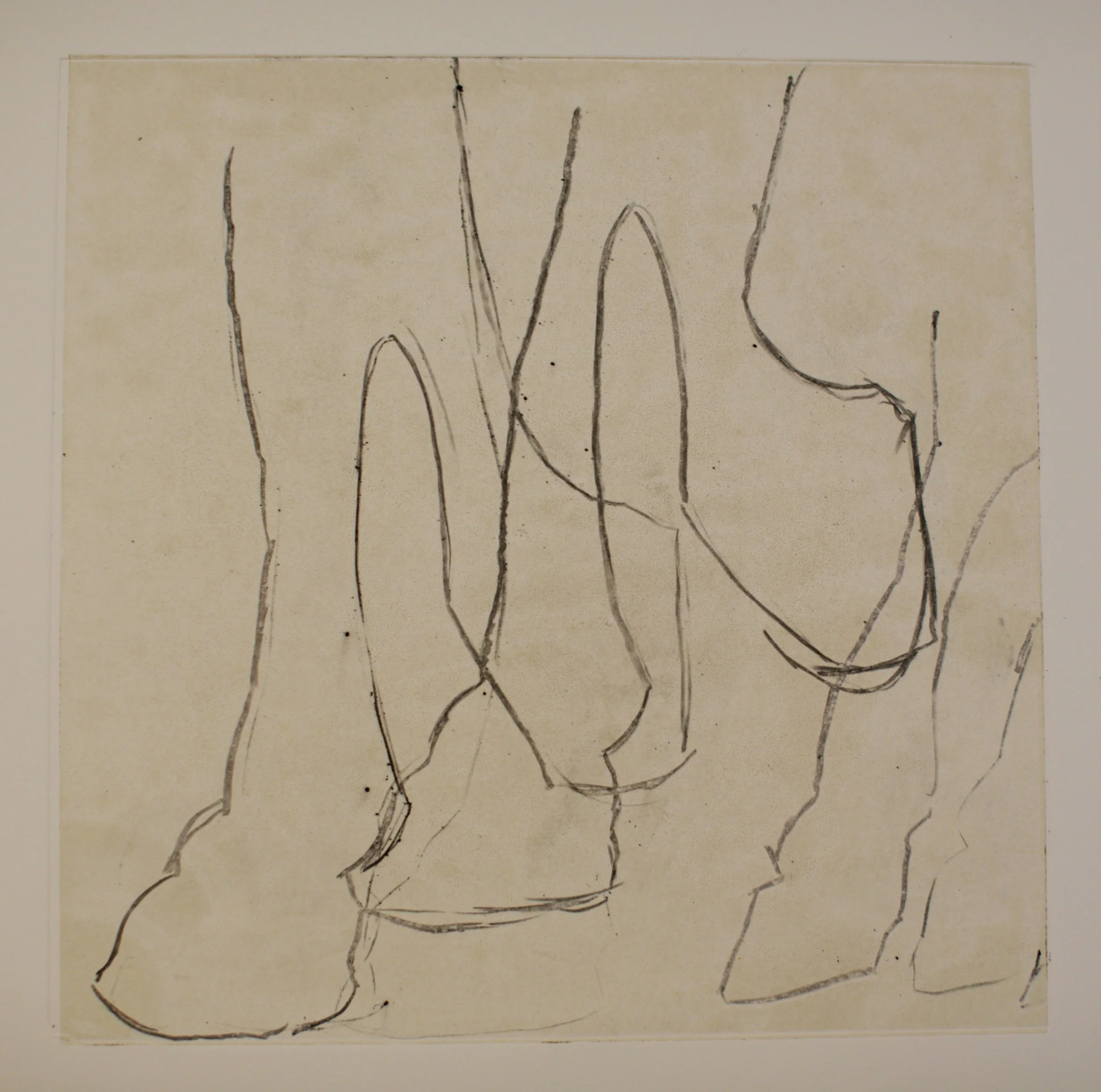 Malcolm Moran , Hooves at Work, 2015, monotype: 12 x 12 inches