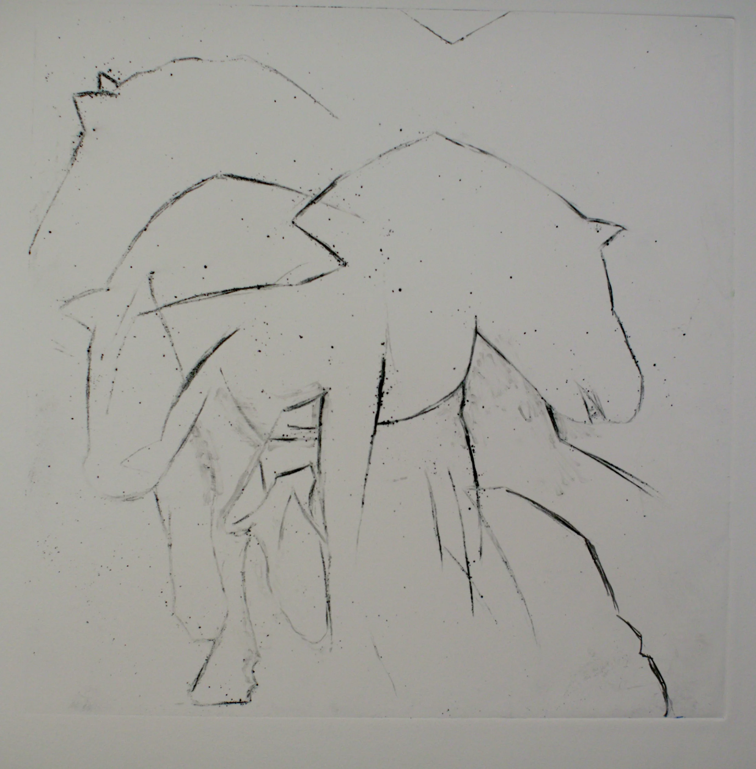 Malcolm Moran , The Spirit of the Angry Beast , 2015, monotype: 14 x 14 inches