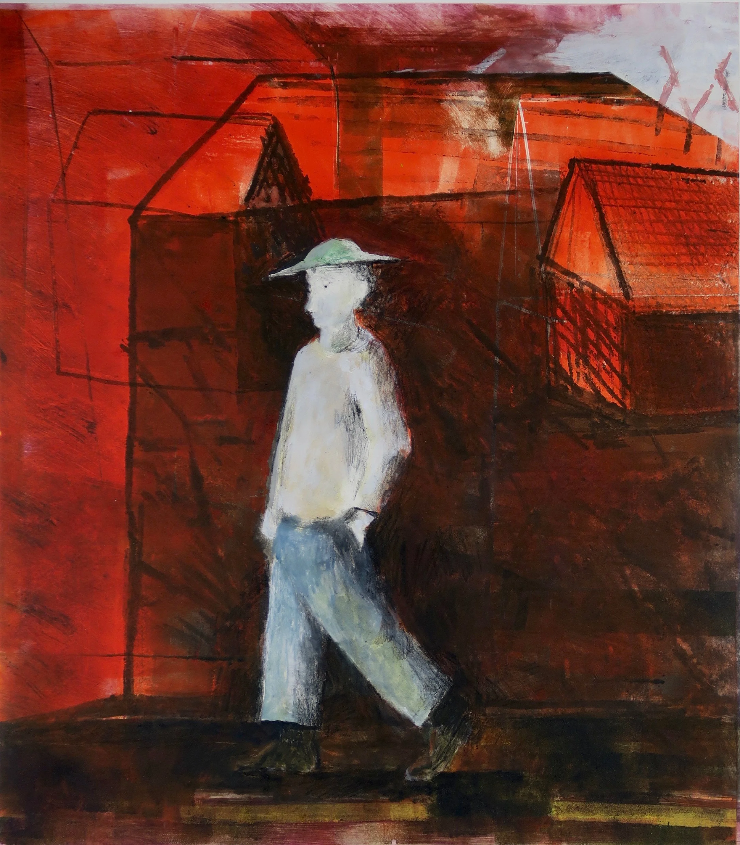 Malcolm Moran , Mr. Crow's Friend , 2012, monotype: 22 x 19 inches