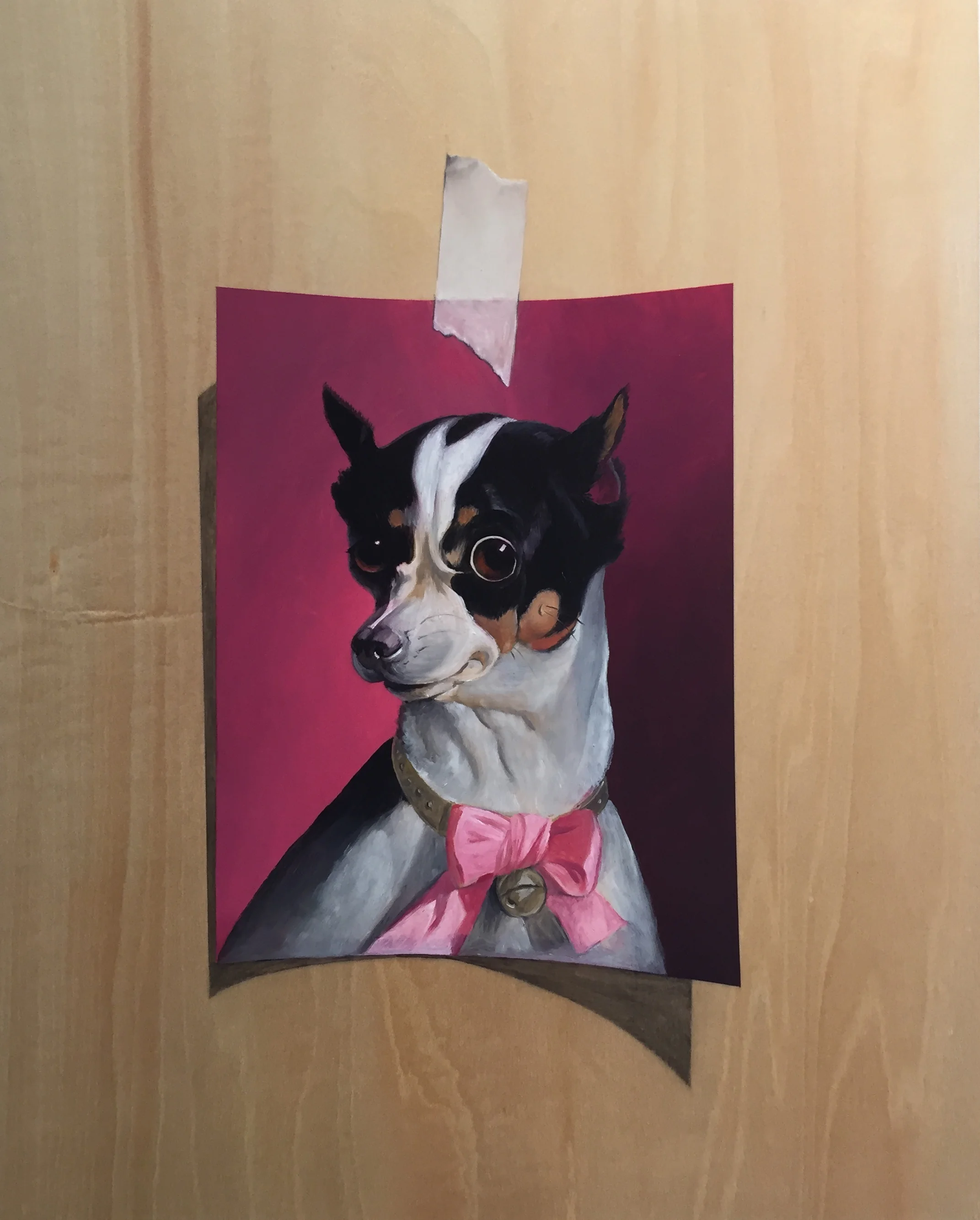   Rebecca Smith Ford ,  Pinky , 2017, oil on panel: 11 x 14 inches 
