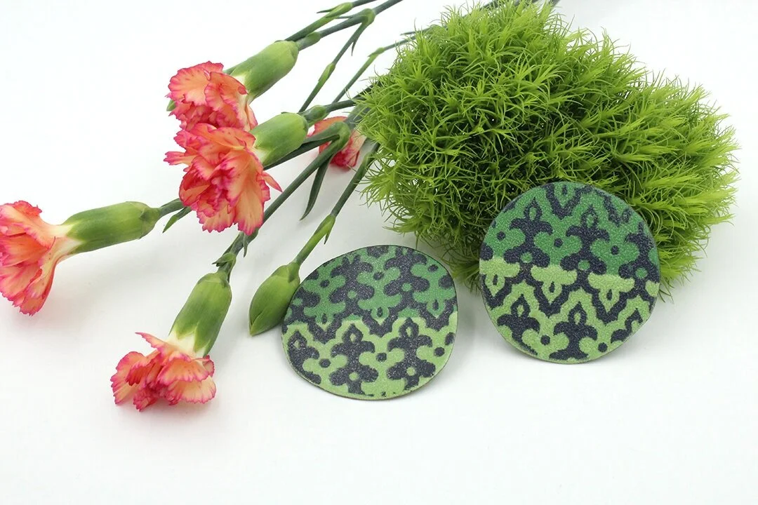 two tone enamel earrings
