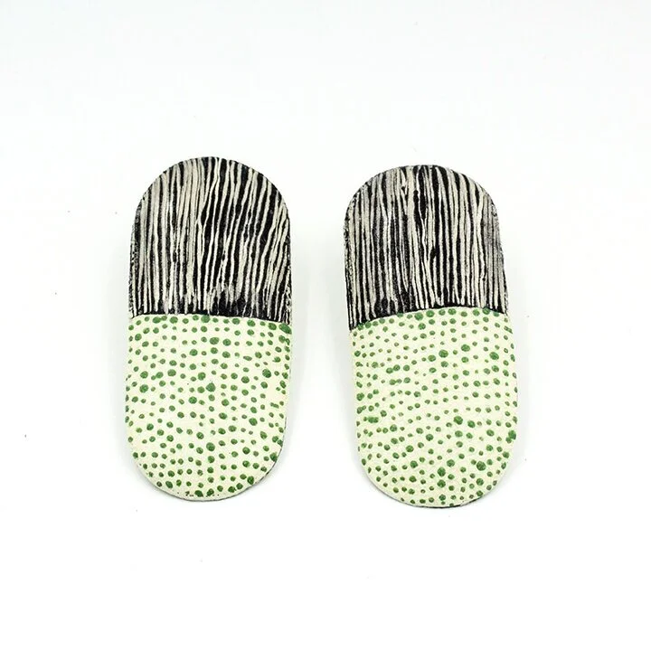 oval two tone earrings