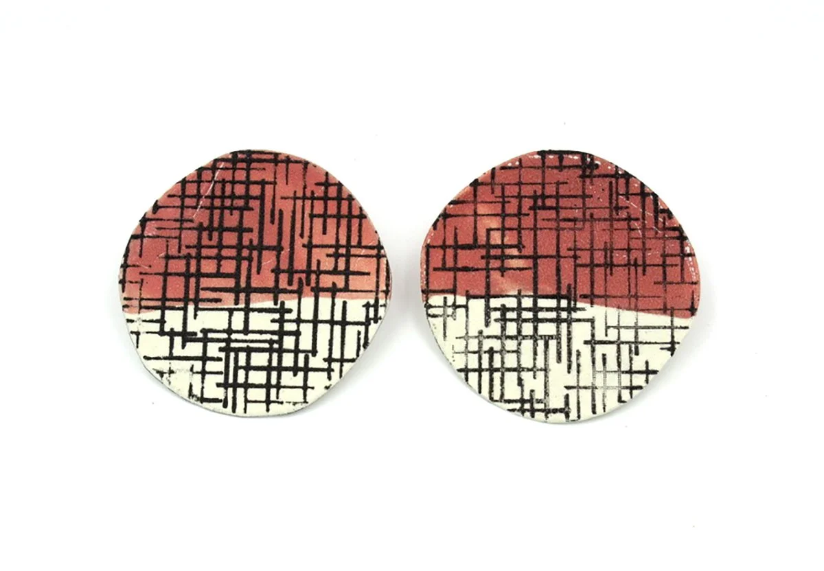 two tone enamel earrings