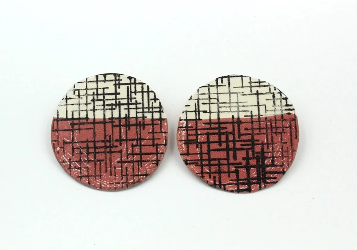 two tone enamel earrings