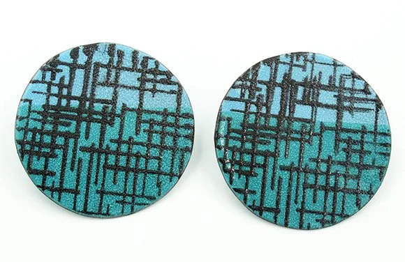 two tone enamel earrings
