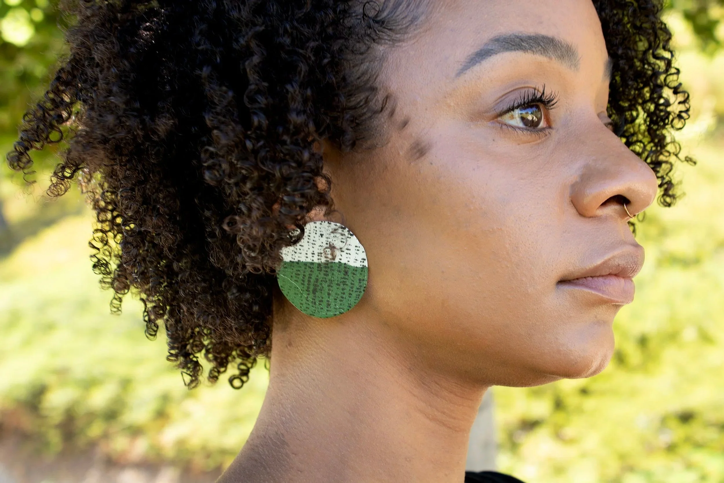 two tone enamel earrings