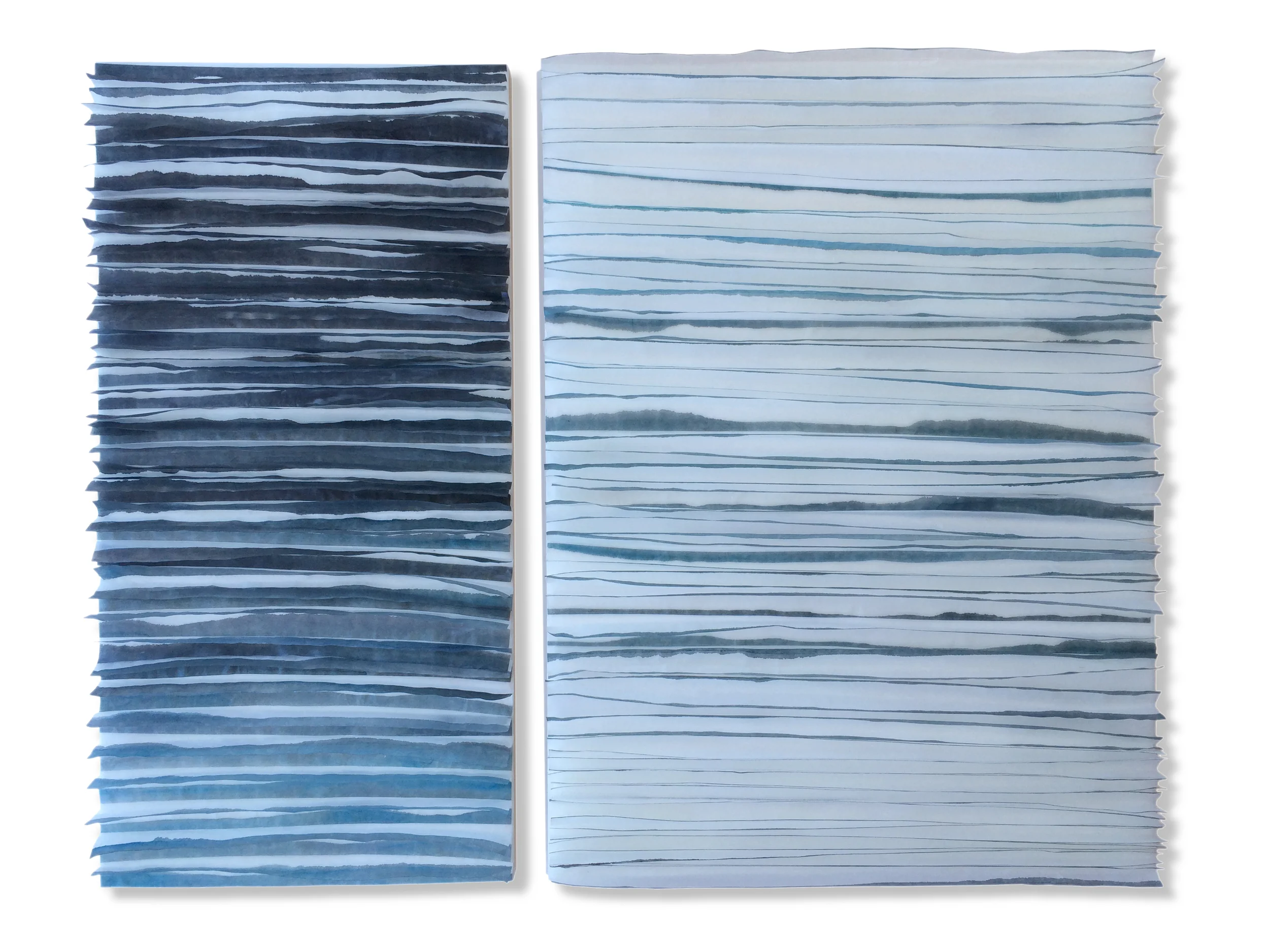 Deep and Shallow, 2016 Encaustic, Mulberry Paper, Watercolor 30" x 24" x 1" SOLD