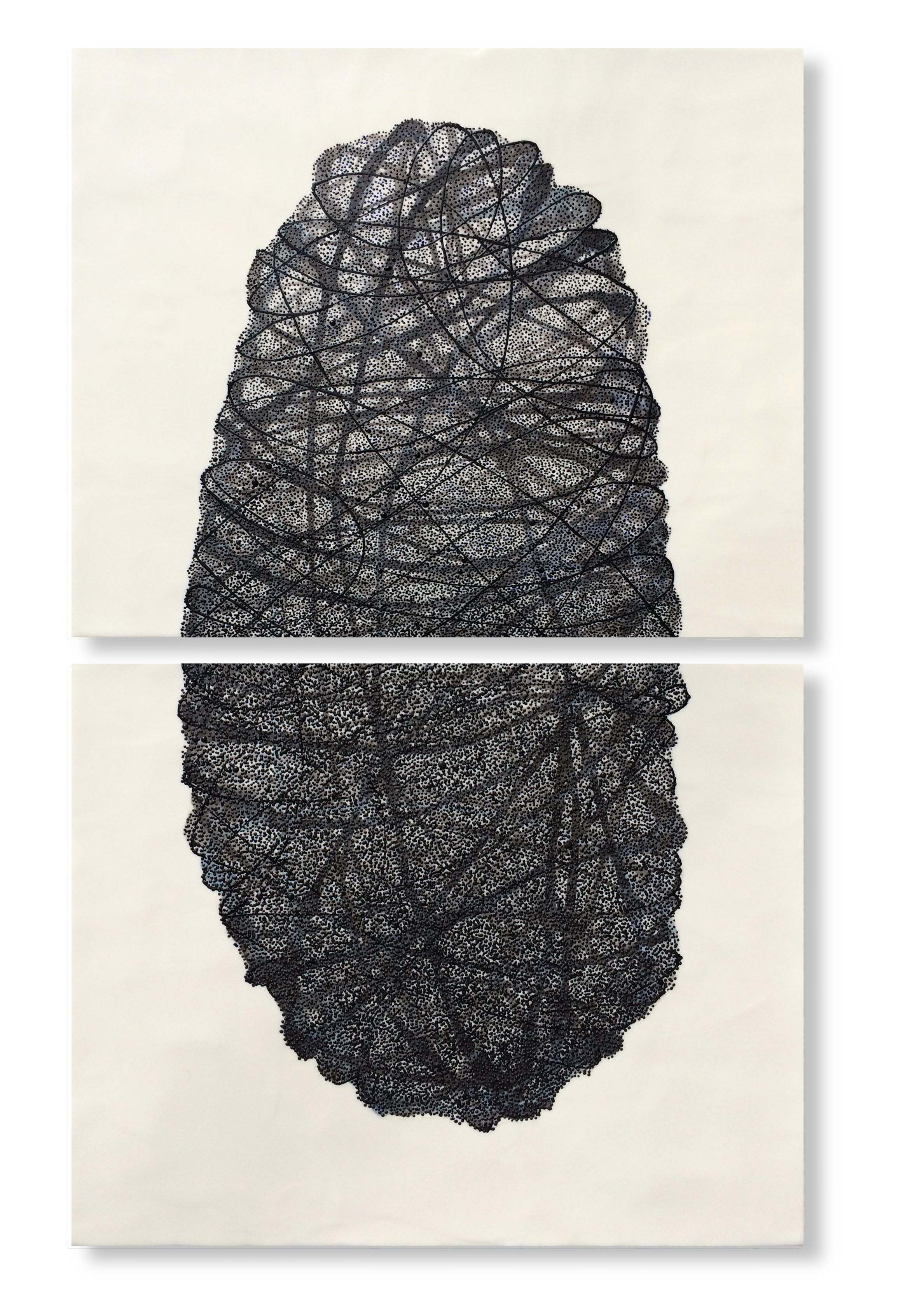  Cocoon 2, 2015 (sold) Encaustic, Mulberry Paper, Watercolor 32 x 20&nbsp;x .875 inches  