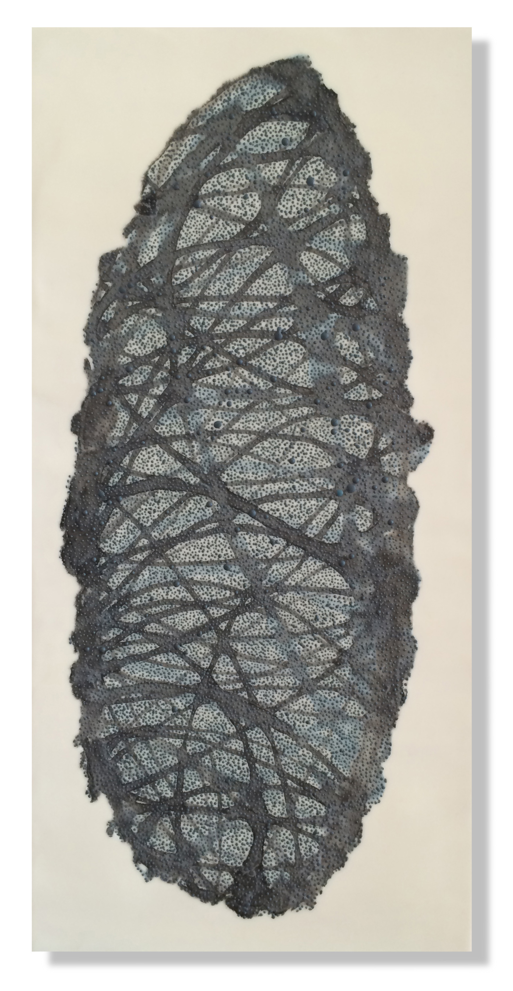  Cocoon 3B, 2015 (sold) Encaustic, Mulberry Paper, Watercolor 24 x 12&nbsp;x 1 inches  