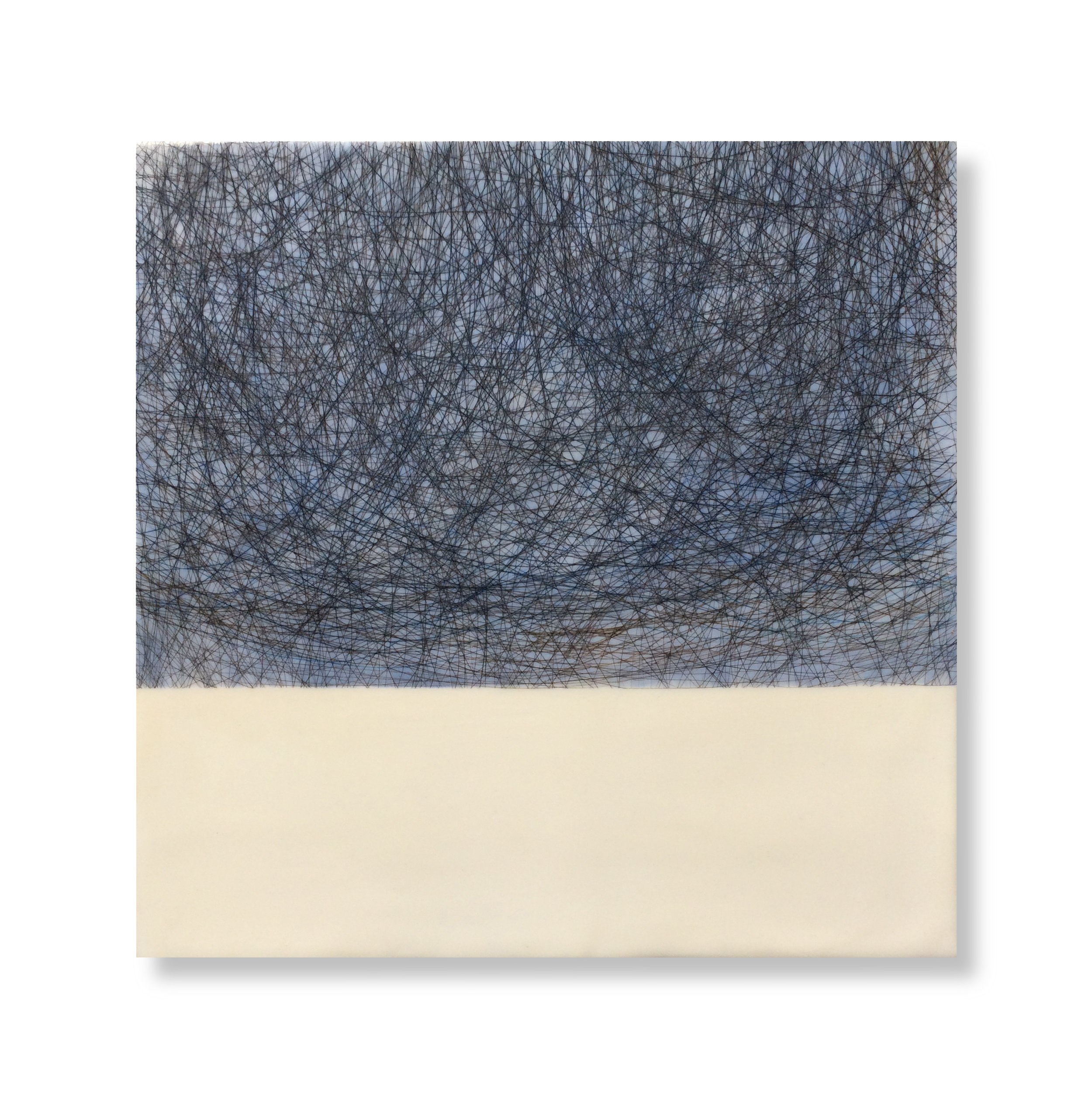  Threads Test, 2015 (sold) Encaustic, Oil 12 x 12&nbsp;x 1 inches on panel  