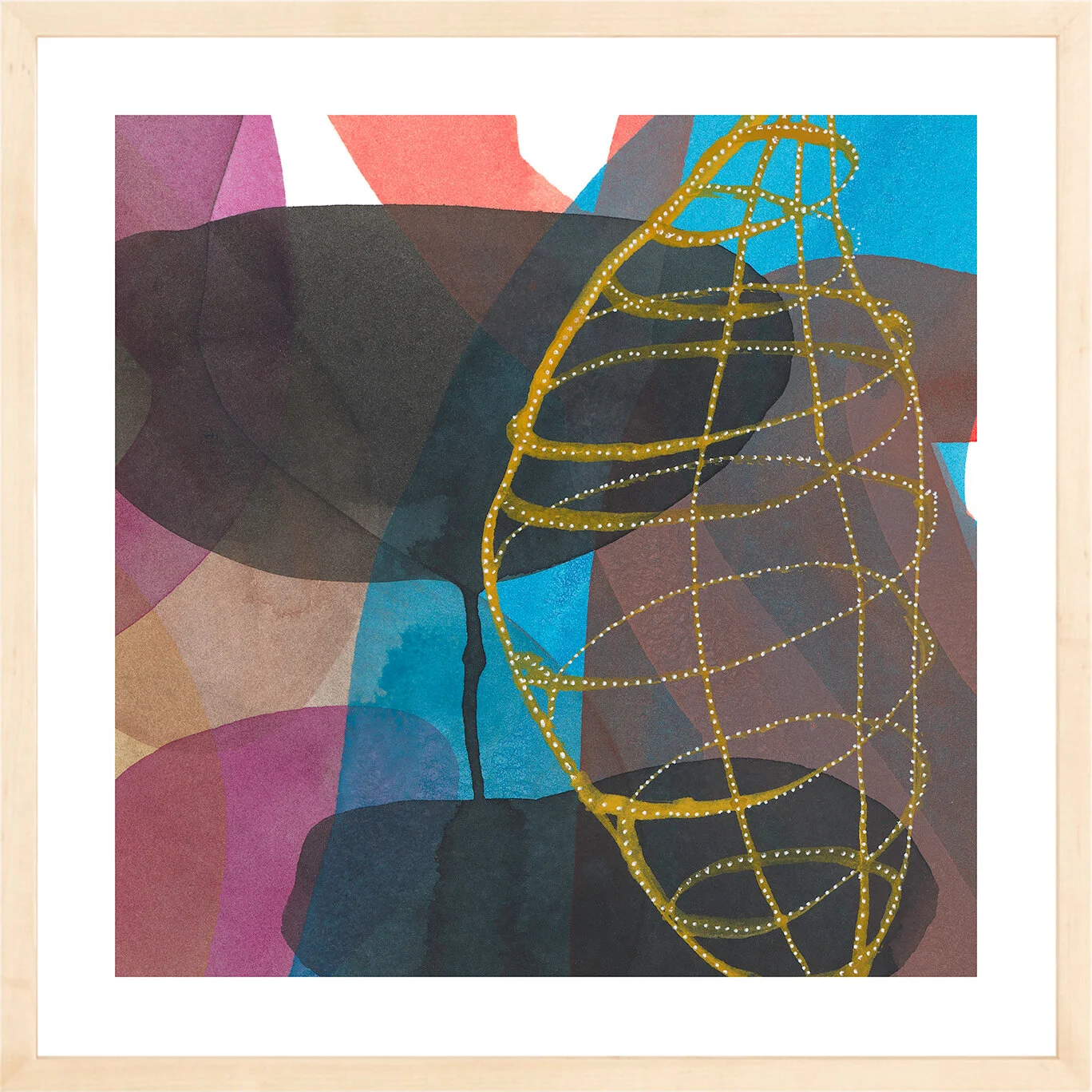 Jenny Phillips-Underwater Reverie 30 artwork print framed in maple by Simply Framed