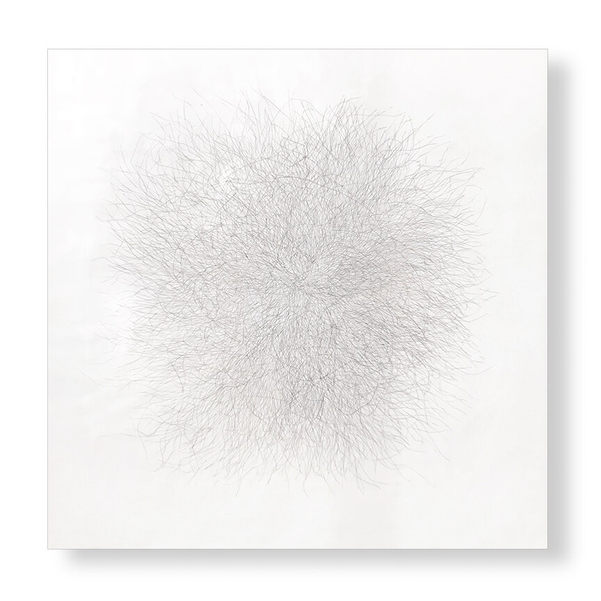 Tumble 2, 2020 Encaustic, Oil 30 x 30 x 1.75 inches on panel The Tumble series is a result of my attraction to the ephemeral, to the contrast between complexity and evanescence. Inspired by my love for brambles, branches, tumbleweeds and knife pat