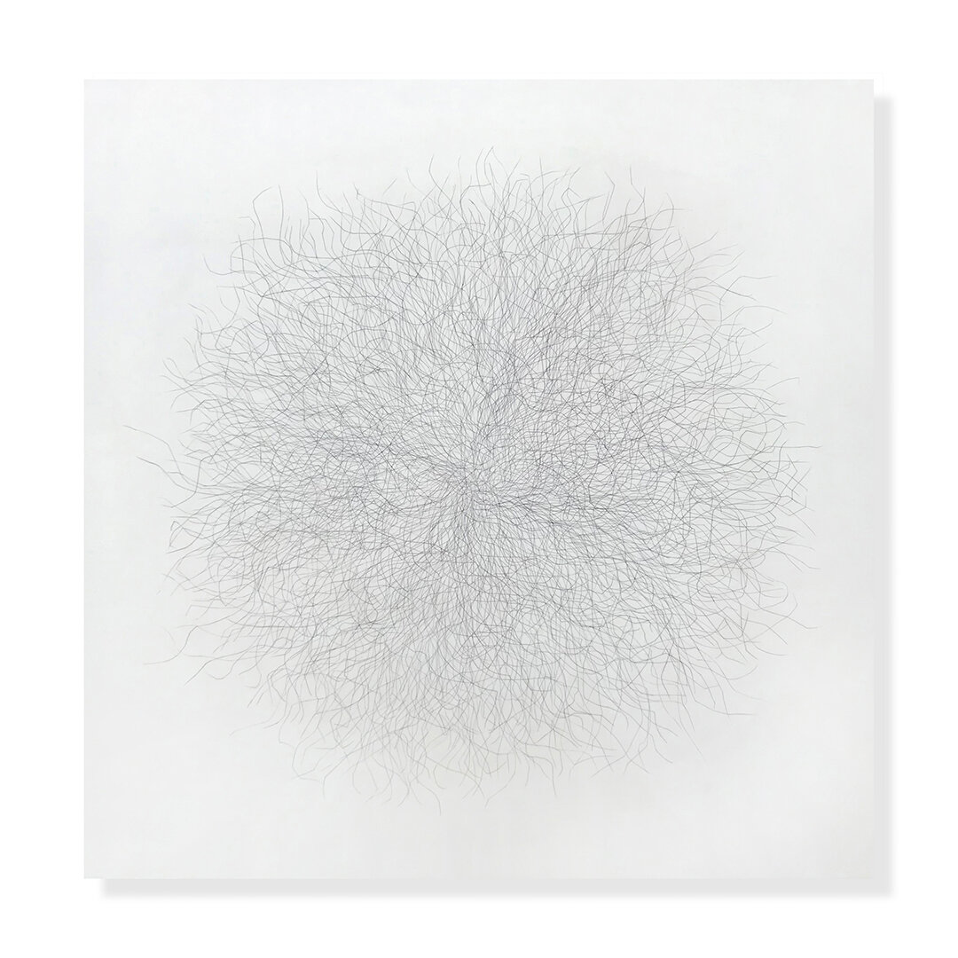 Tumble 7, 2020 (sold) Encaustic, Oil 36 x 36 x 1.75 inches on panel The Tumble series is a result of my attraction to the ephemeral, to the contrast between complexity and evanescence. Inspired by my love for brambles, branches, tumbleweeds and kn