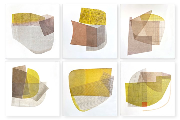  Filter 1, 12, 10, 4, 16, 6, 2023  8 x 8 inches (prints available in custom sizes) Mulberry paper, watercolor, Akua intaglio ink, graphite, wax on panel  All art is a response to something — an object, a memory, scent, even weather — seen through the