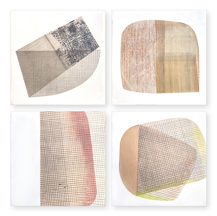  Filter 5, 3, 35, 37, 2023  8x8 inches (prints available in custom sizes) Mulberry paper, watercolor, Akua intaglio ink, graphite, wax on panel  All art is a response to something — an object, a memory, scent, even weather — seen through the artist’s